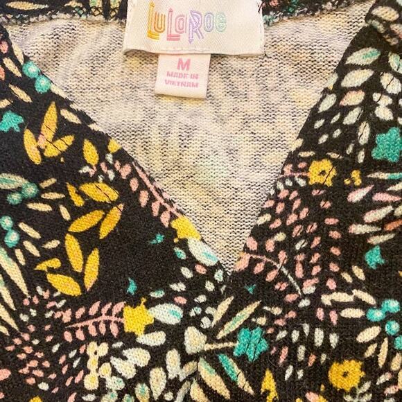 LulaRoe Black Multi Color Floral Vines Sweater Duster size M - Picture 8 of 10